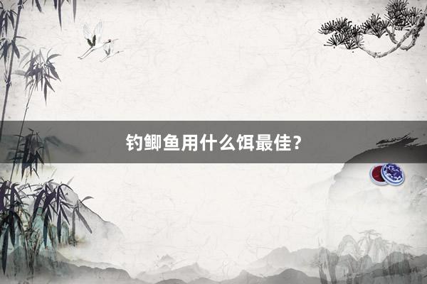钓鲫鱼用什么饵最佳？